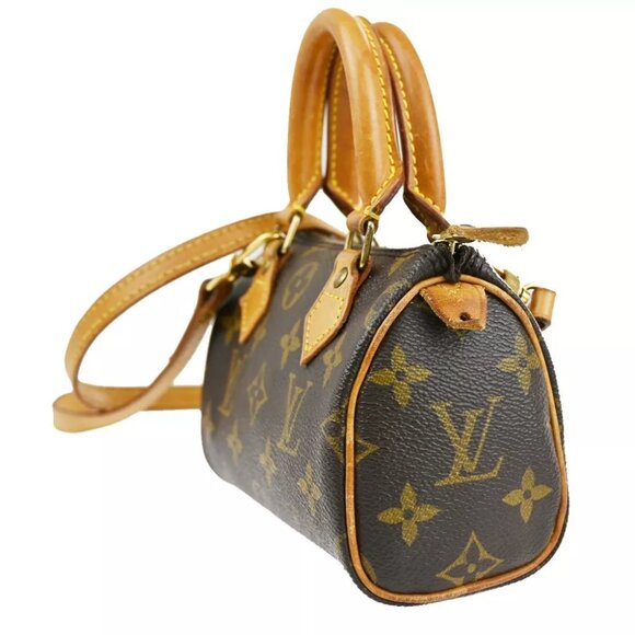 LOUIS VUITTON Mini Speedy 2Way Hand Bag Monogram Leather Brown M41534 99FA478 - Picture 2 of 11
